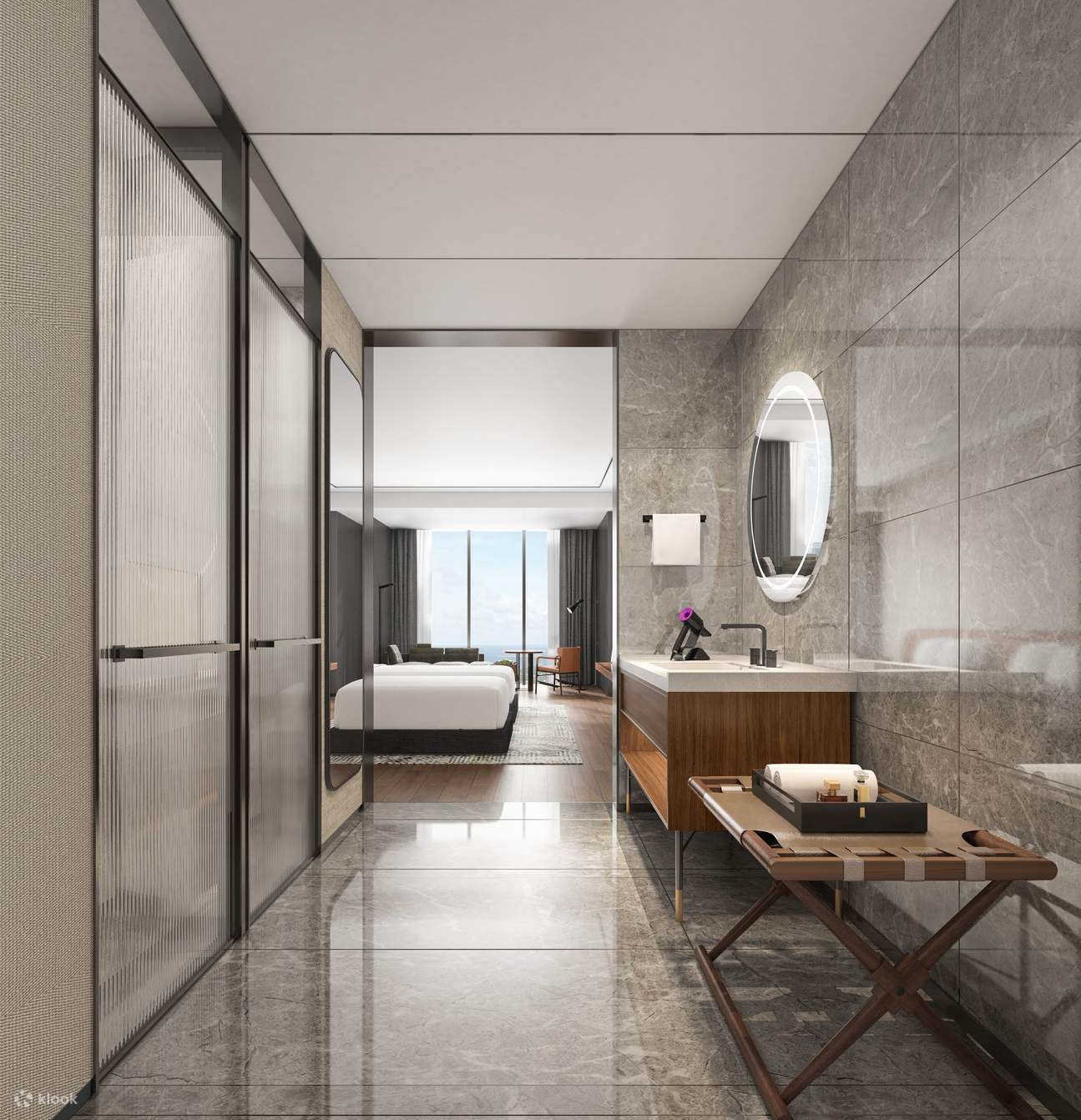 Habitación ejecutiva con 2 camas individuales y vistas a la bahía